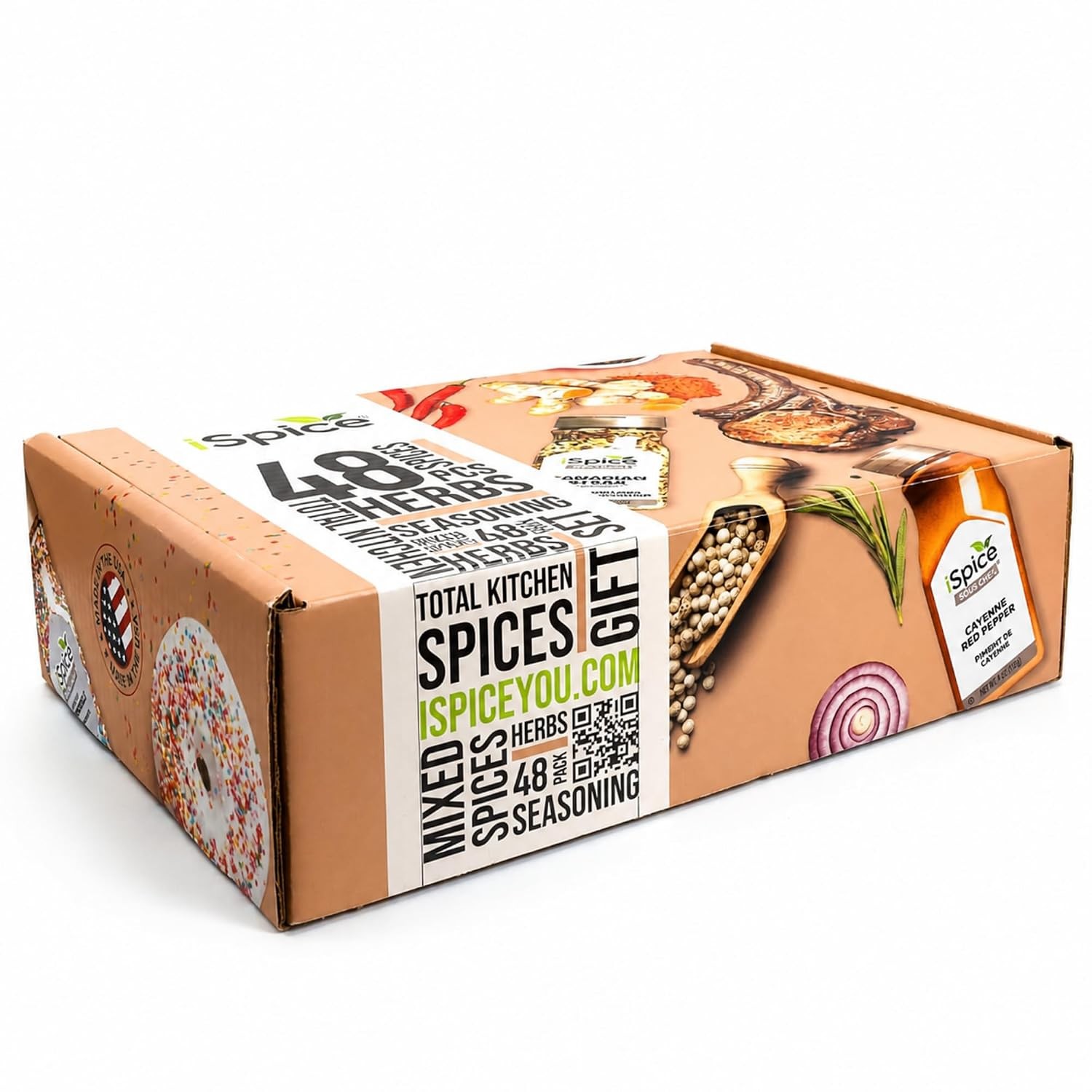 48-Pack Starter Spice Set – Essential Herbs Spices & Seasonings for Cooking