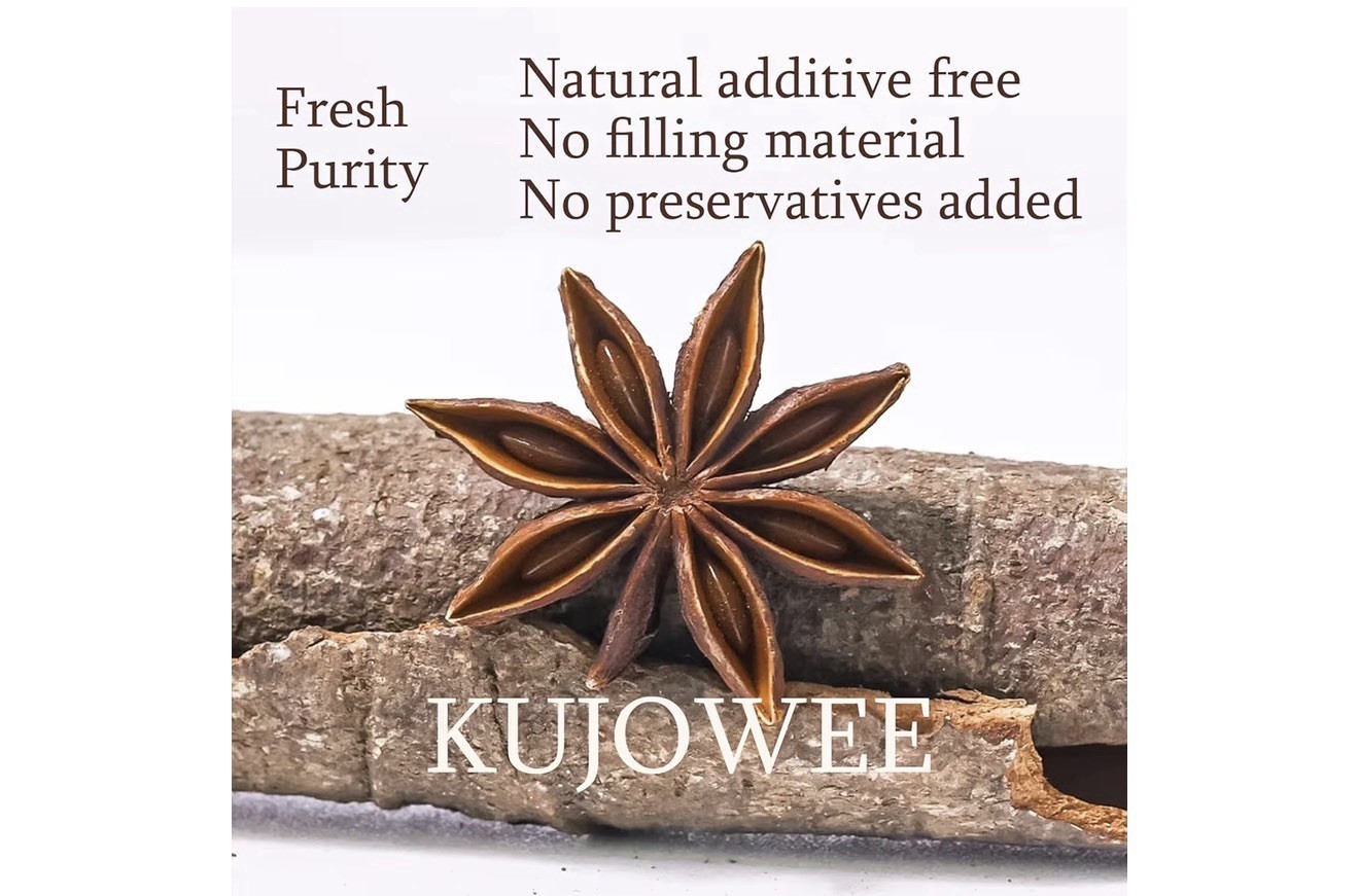 KUJOWEE Organic Star Anise Single Spice Pantry Item, Organic Star Anise 4 oz