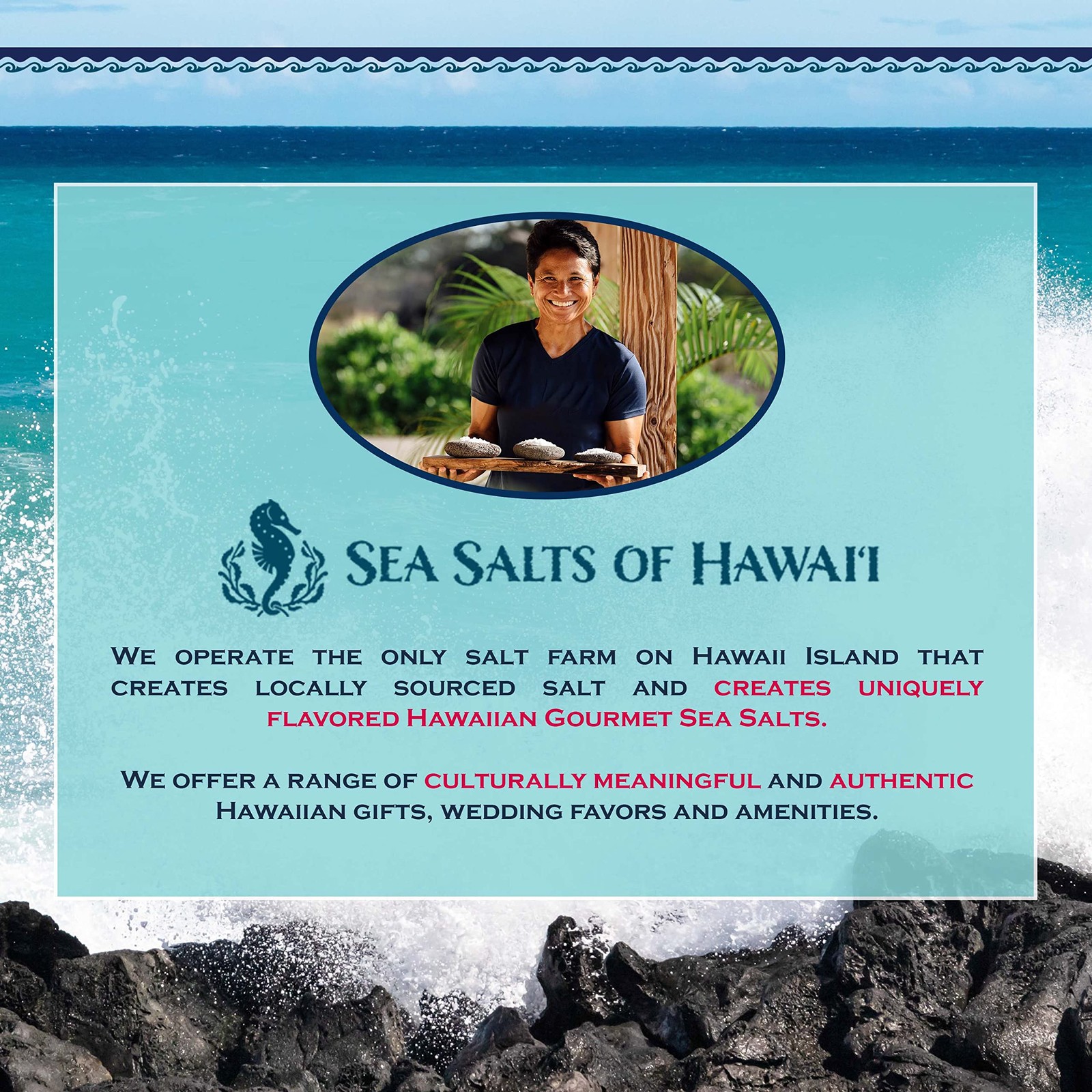 Sea Salts of Hawaii Variety 3 Pack, Lemon Rosemary Salt, Roasted Garlic Salt,…