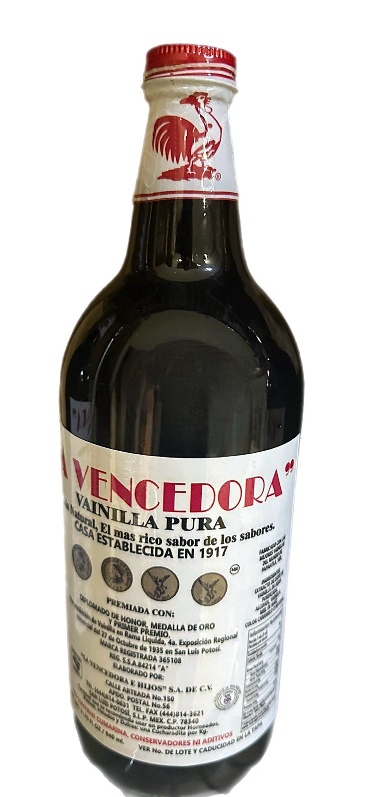 3 X La Vencedora Mexican Vanilla Glass Bottle 31oz Each From Mexico
