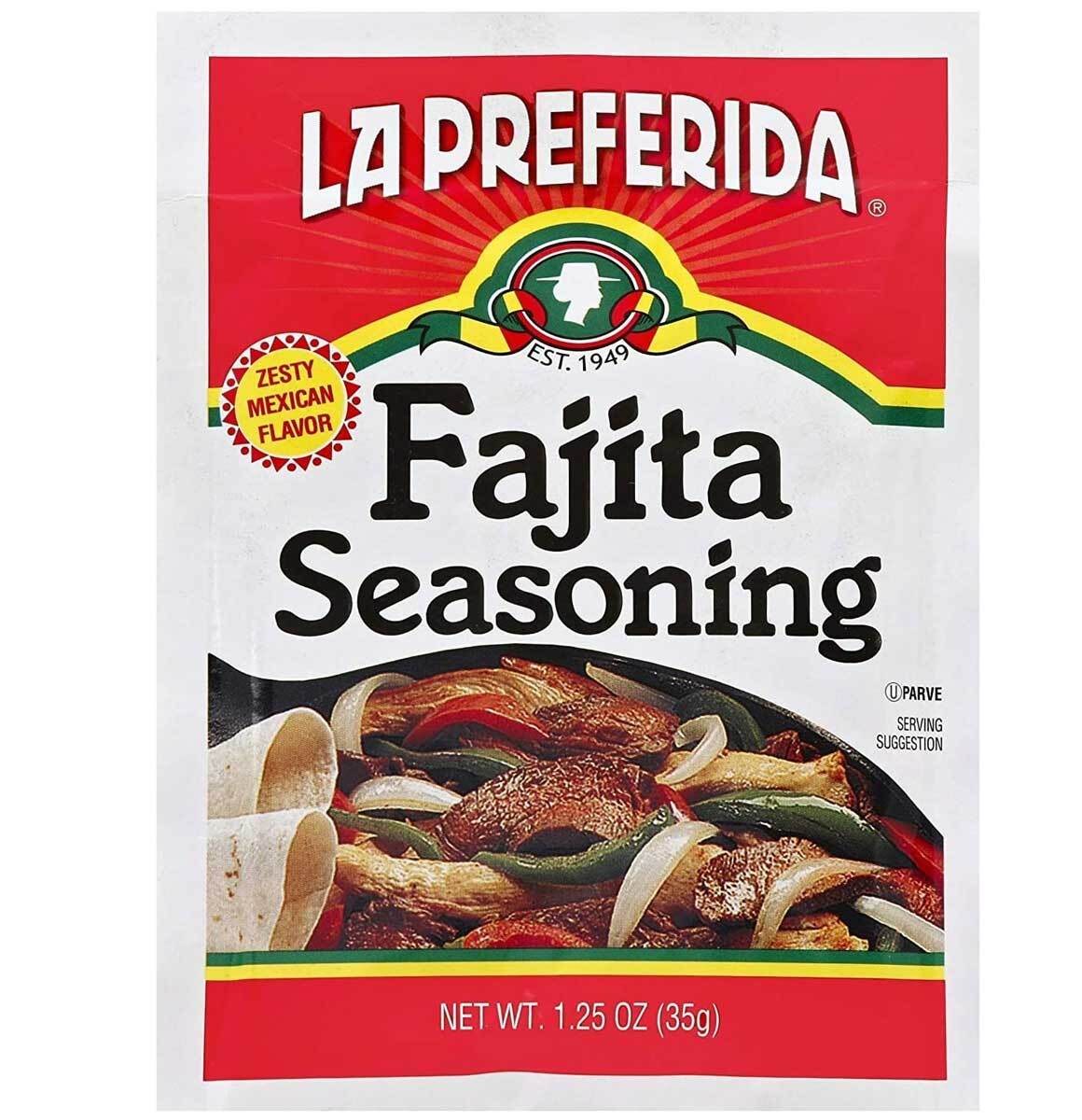 La Preferida Fajita Seasoning Zesty Mexican Flavor – 1.25 Oz – Pack of 3