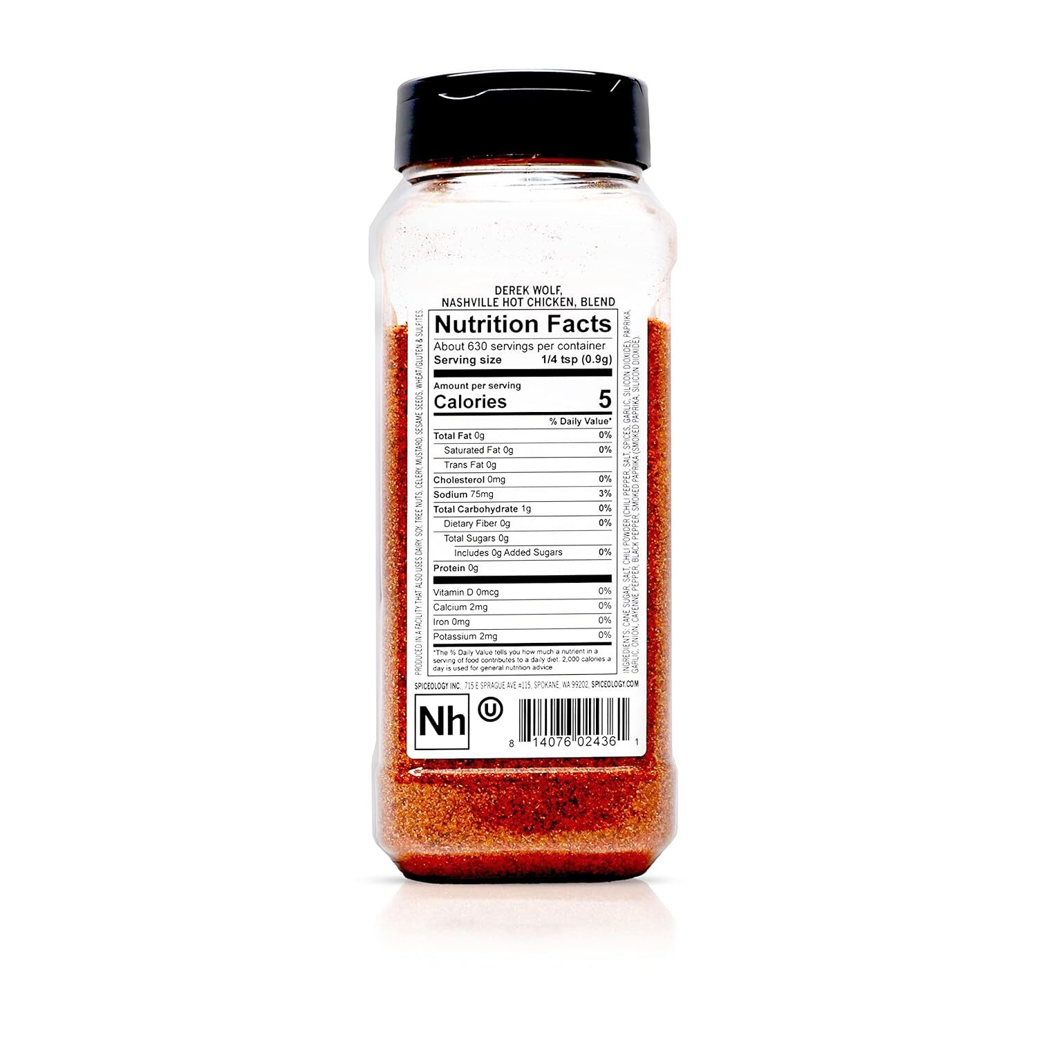 Spiceology & Derek Wolf Nashville Hot Chicken Seasoning Spicy BBQ 1.25LBS