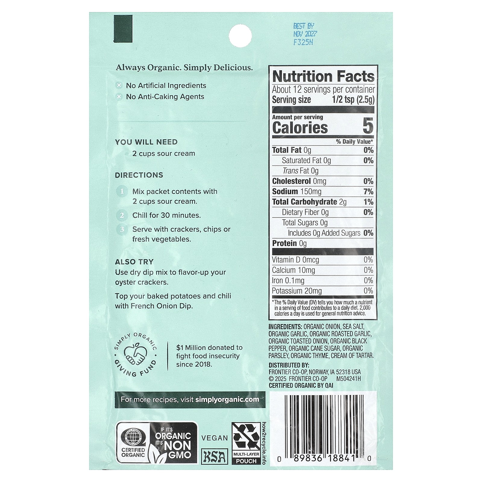 French Onion Dip Mix, 1.1 oz (31 g)