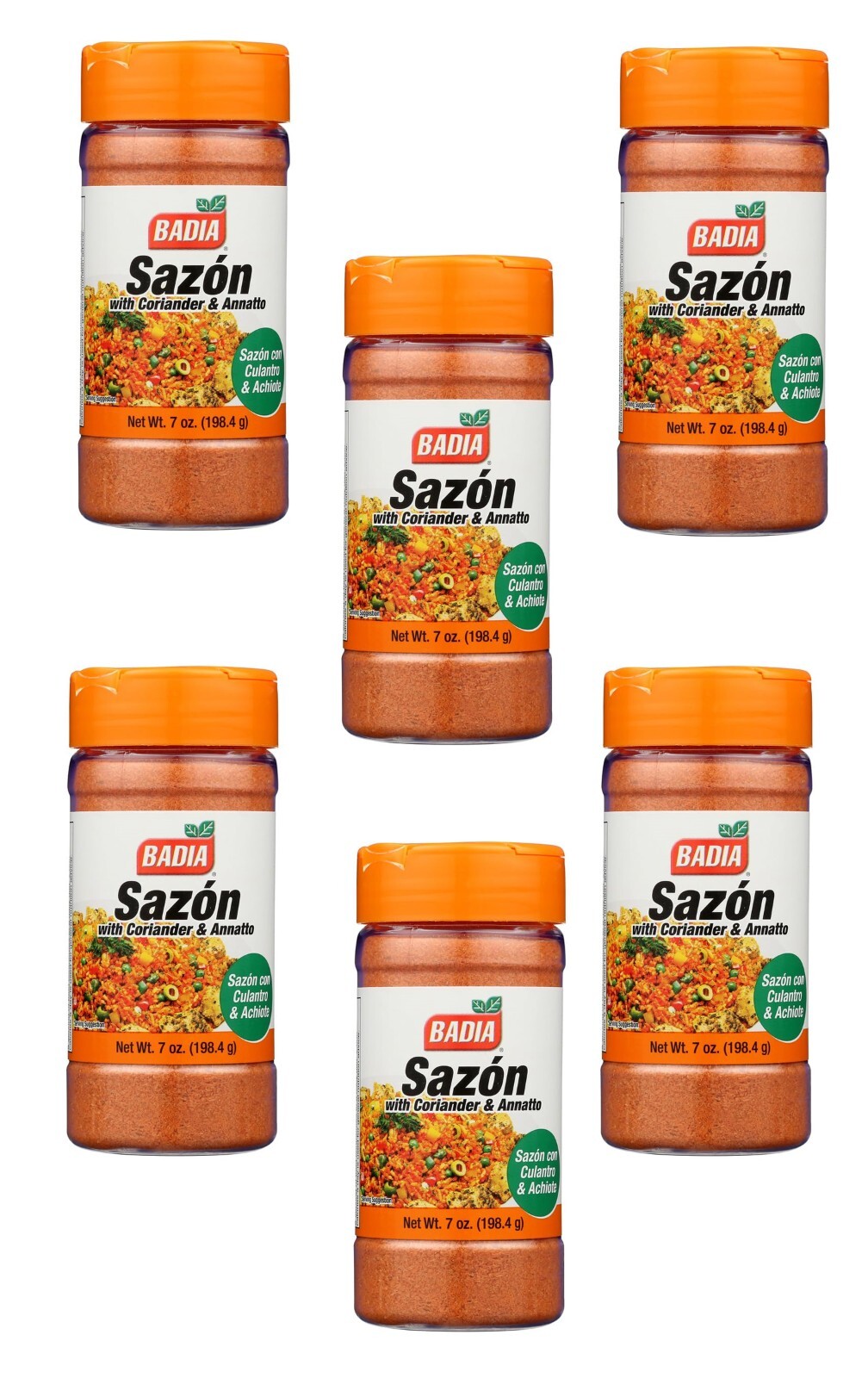 6 Pack Badia Sazon with Coriander & Annatto, 7 oz – Gluten-Free, Dry Seasoning