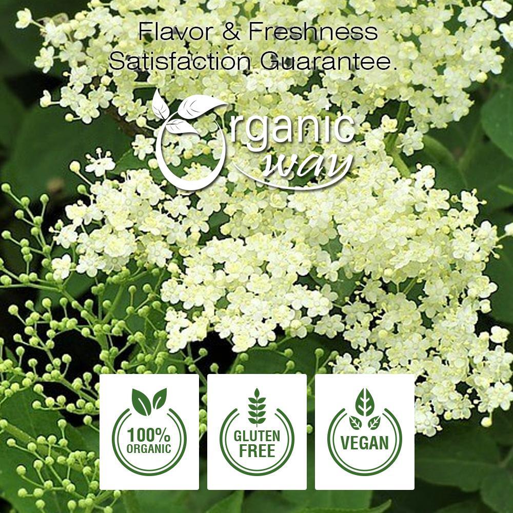 Organic Way Elderberry Flower / Elderflower – Organic, Kosher & USDA Certified