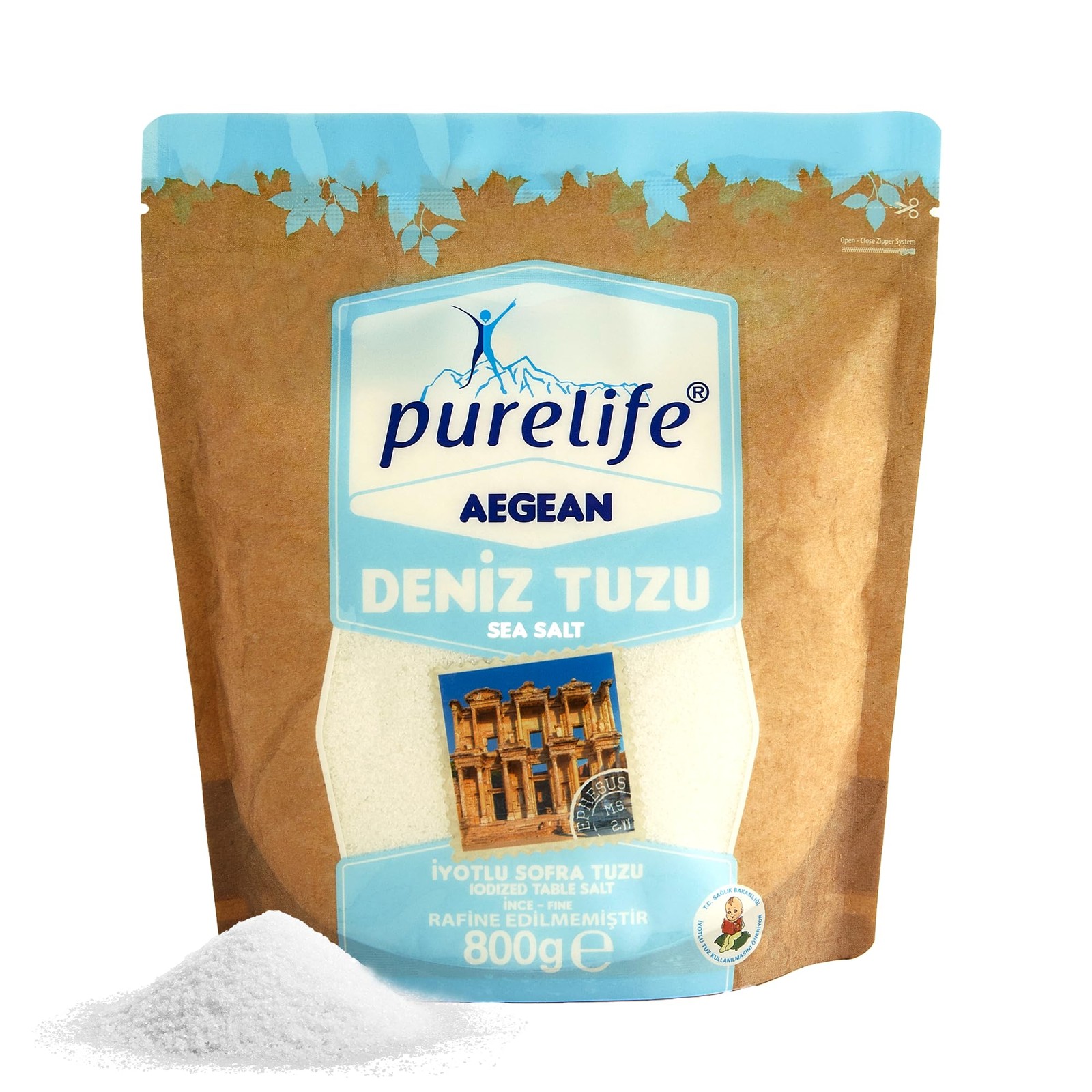 Iodized Organic Sea Salt Fine Ground – Unrefined Sea Salt for Cooking & Bakin…