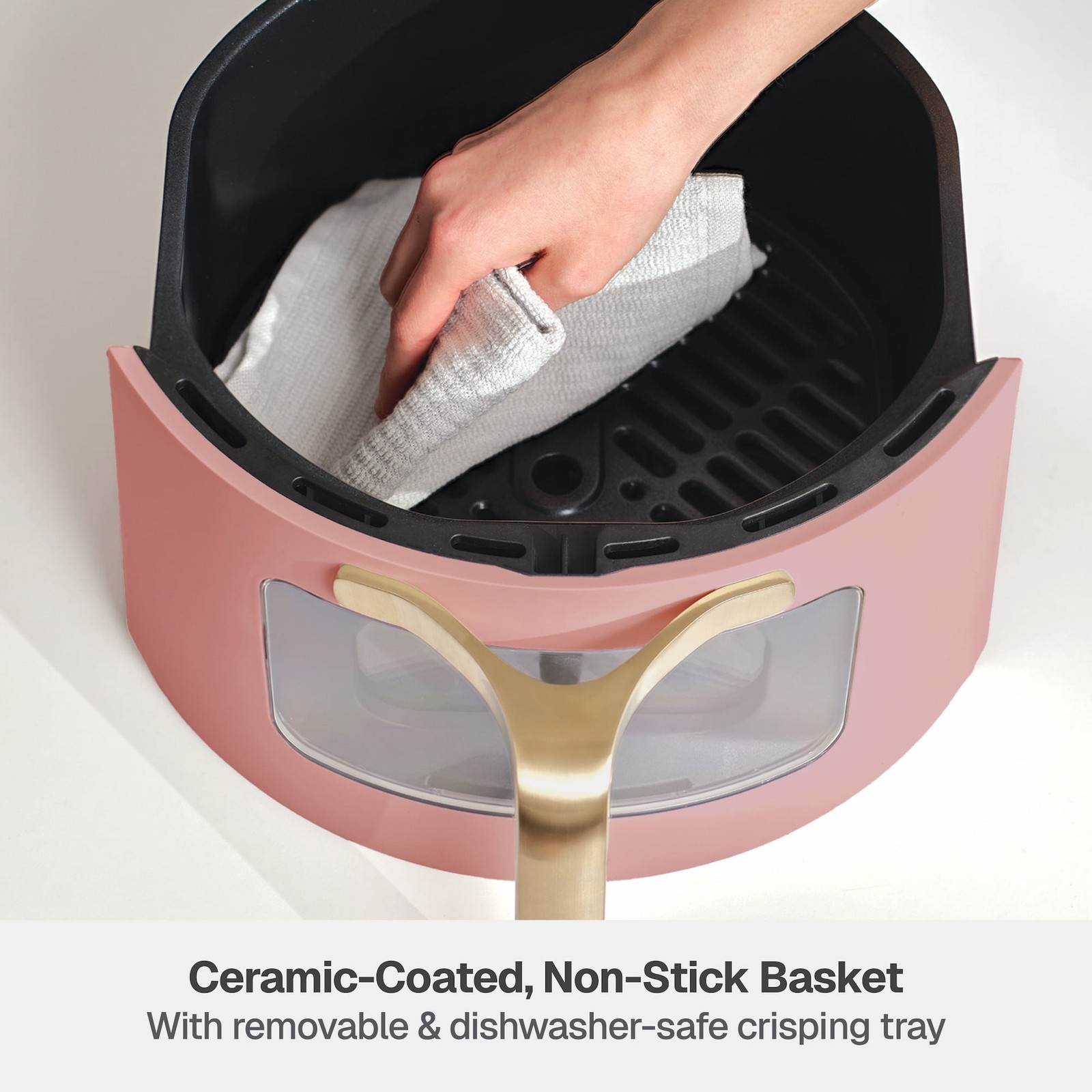 6QT Air Fryer with Thymecrisp™ Ceramic Nonstick Basket Faded Rose