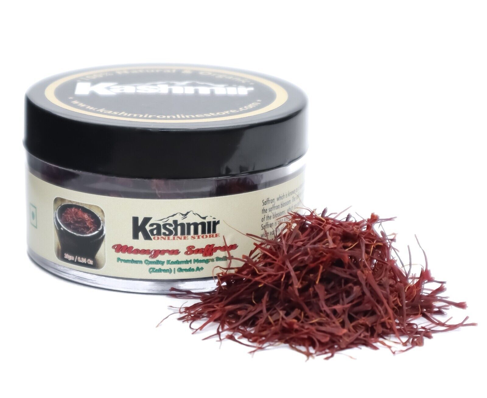 A+Grade Premium Quality Red Kashmiri Saffron Original Pure 10Gm Kesar Spice Box.