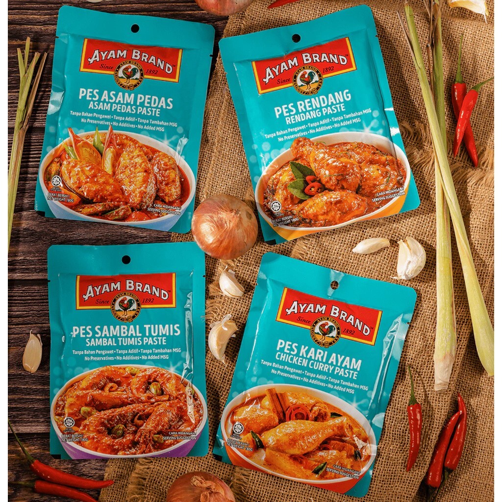 Ayam Brand Assorted Cooking Paste 180g (4x flavour paste)
