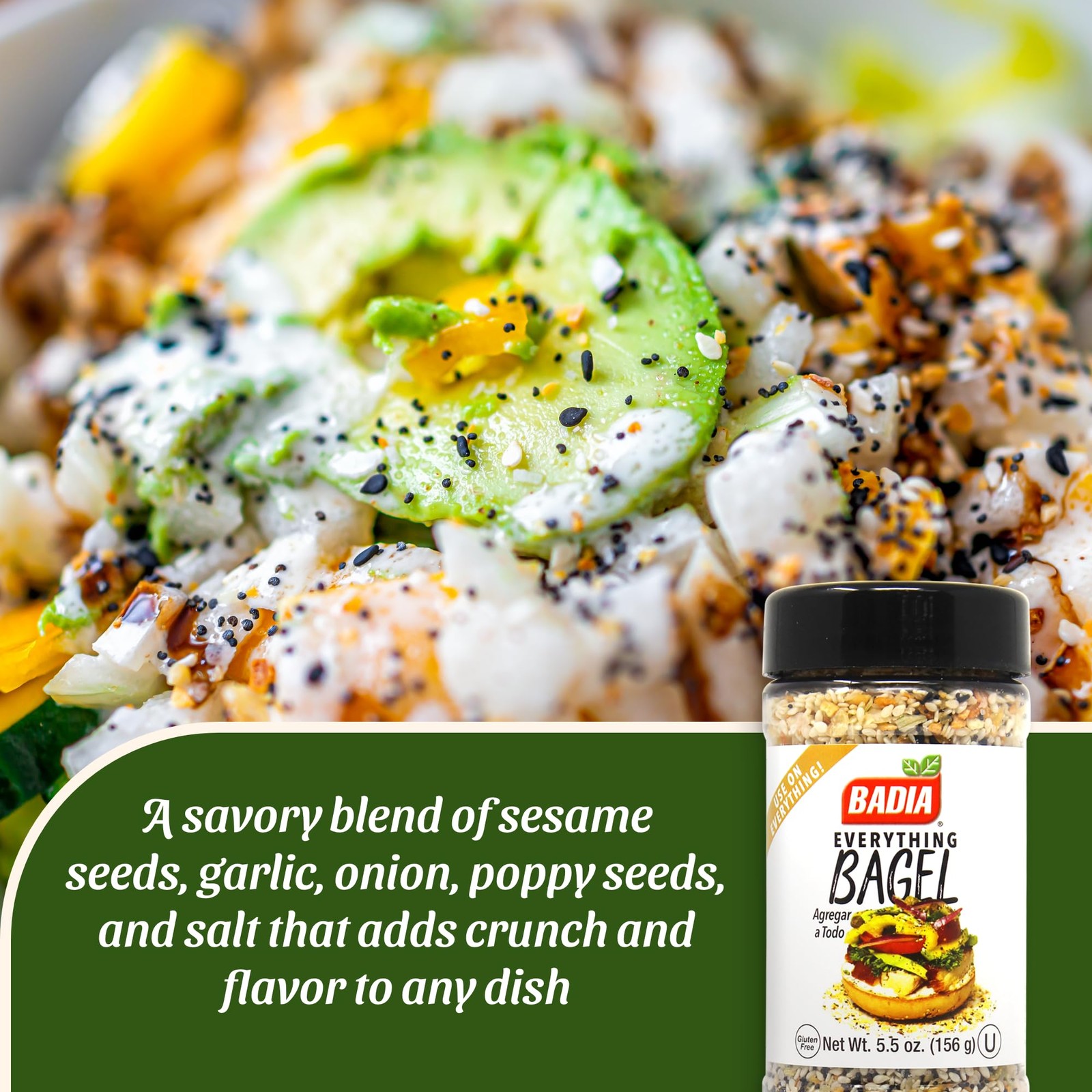 Badia Everything Bagel 5.5 Ounce (Pack of 1), Natural seed, Black Poppy Seed