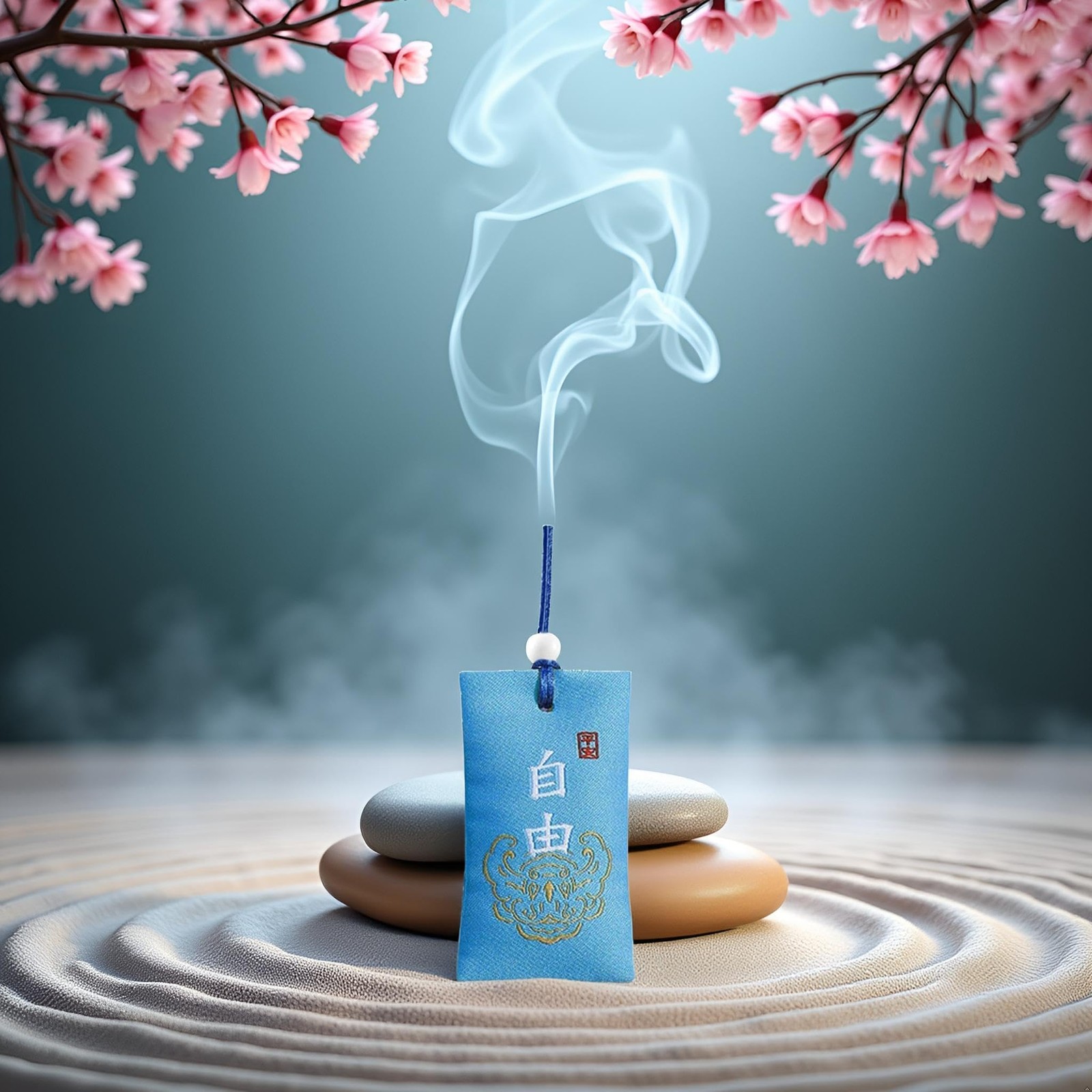 Blue Spiritual Salt Pouch with Sachet, Buddhist Spiritual Salt Pouch Necklace…