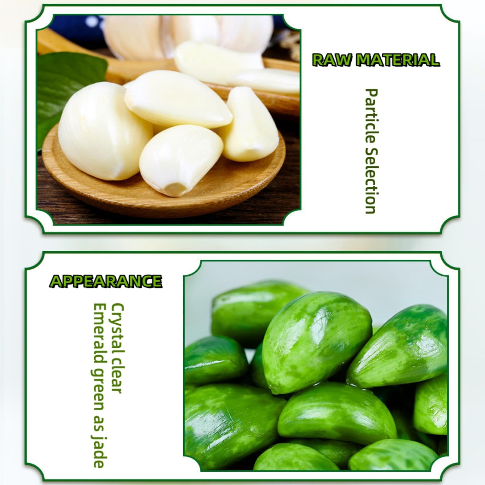 Laba Garlic, Jade Fresh Green Pickled Vegetable, Medium