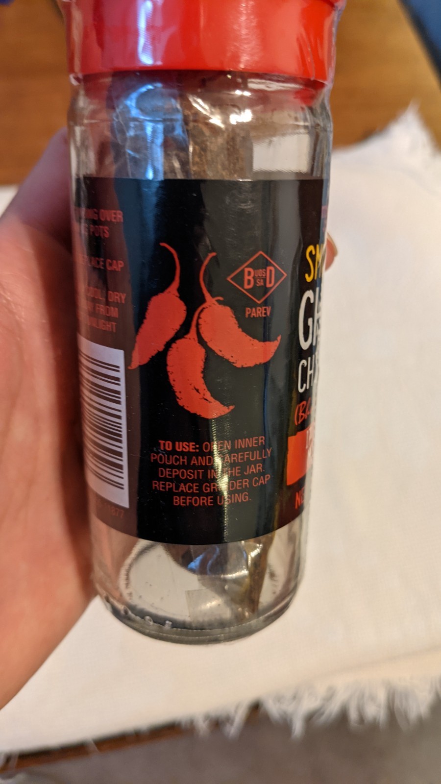Trader Joe’s Smoked Ghost Chilies Bhut Jolokia Pepper 0.7oz Grinder Rare Sealed
