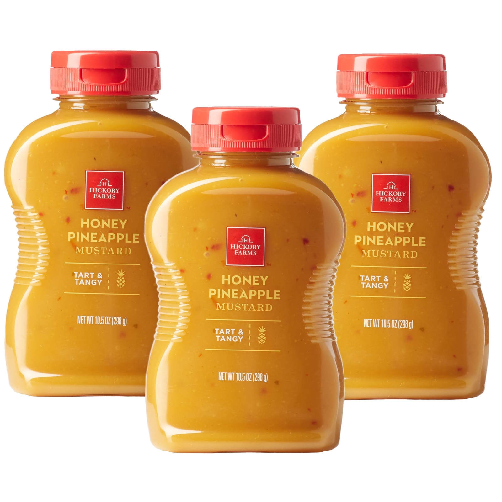 Hickory Farms Honey Pineapple Mustard 3 Pack Gourmet Condiment 10.5 Ounce