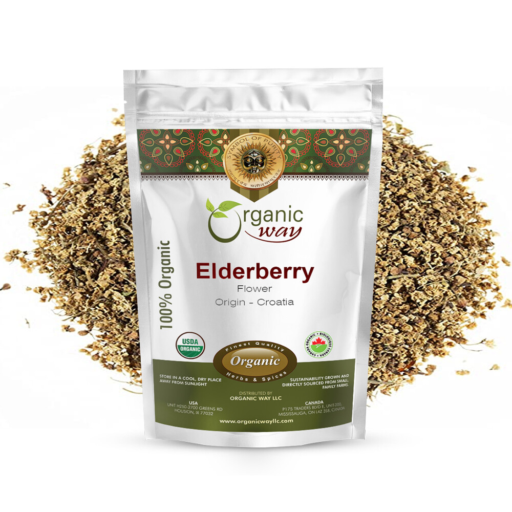Organic Way Elderberry Flower / Elderflower – Organic, Kosher & USDA Certified