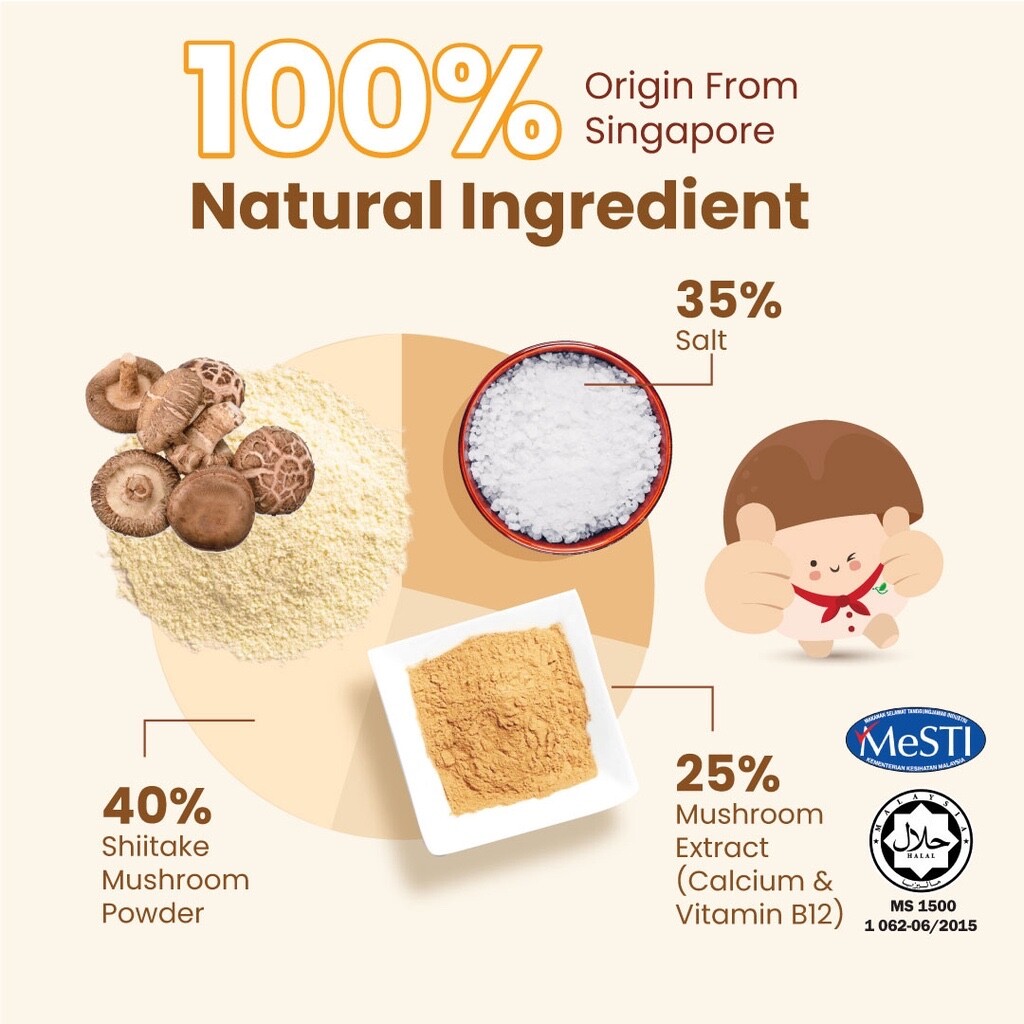 Mushroom Seasoning Powder No MSG (Halal & 100% Natural) BUY 3 FREE 3