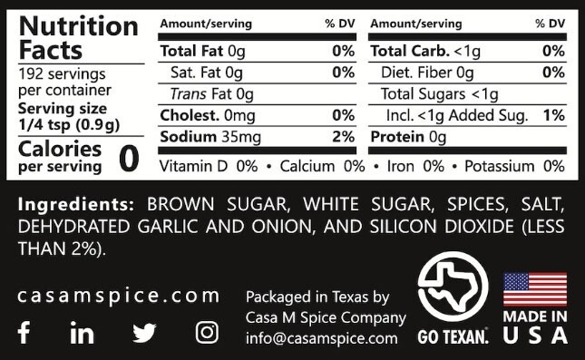 Casa M Spice Whole Hog Pork Seasoning – Gluten Free, Low Sodium – 6 oz