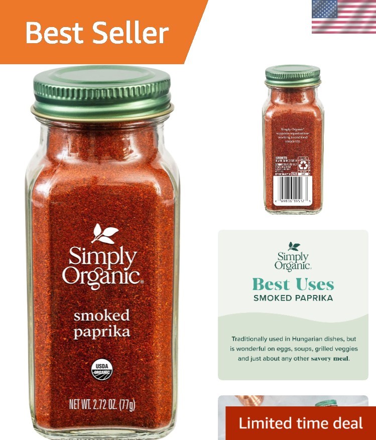 Organic Smoked Paprika in Bottle, 2.72 Ounces – Ideal for Grilling & Roasting