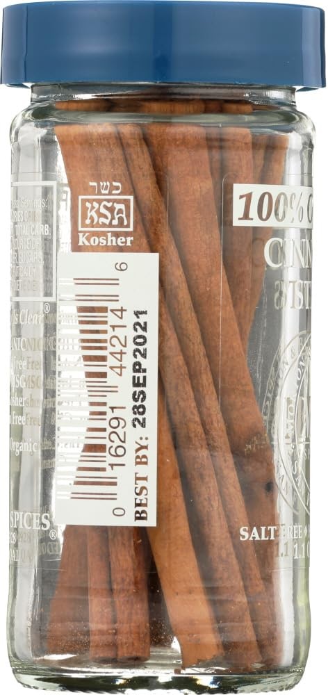 (Pack of 3) Morton & Bassett Organic Cinnamon Stix Spice Singles 1.1 Oz