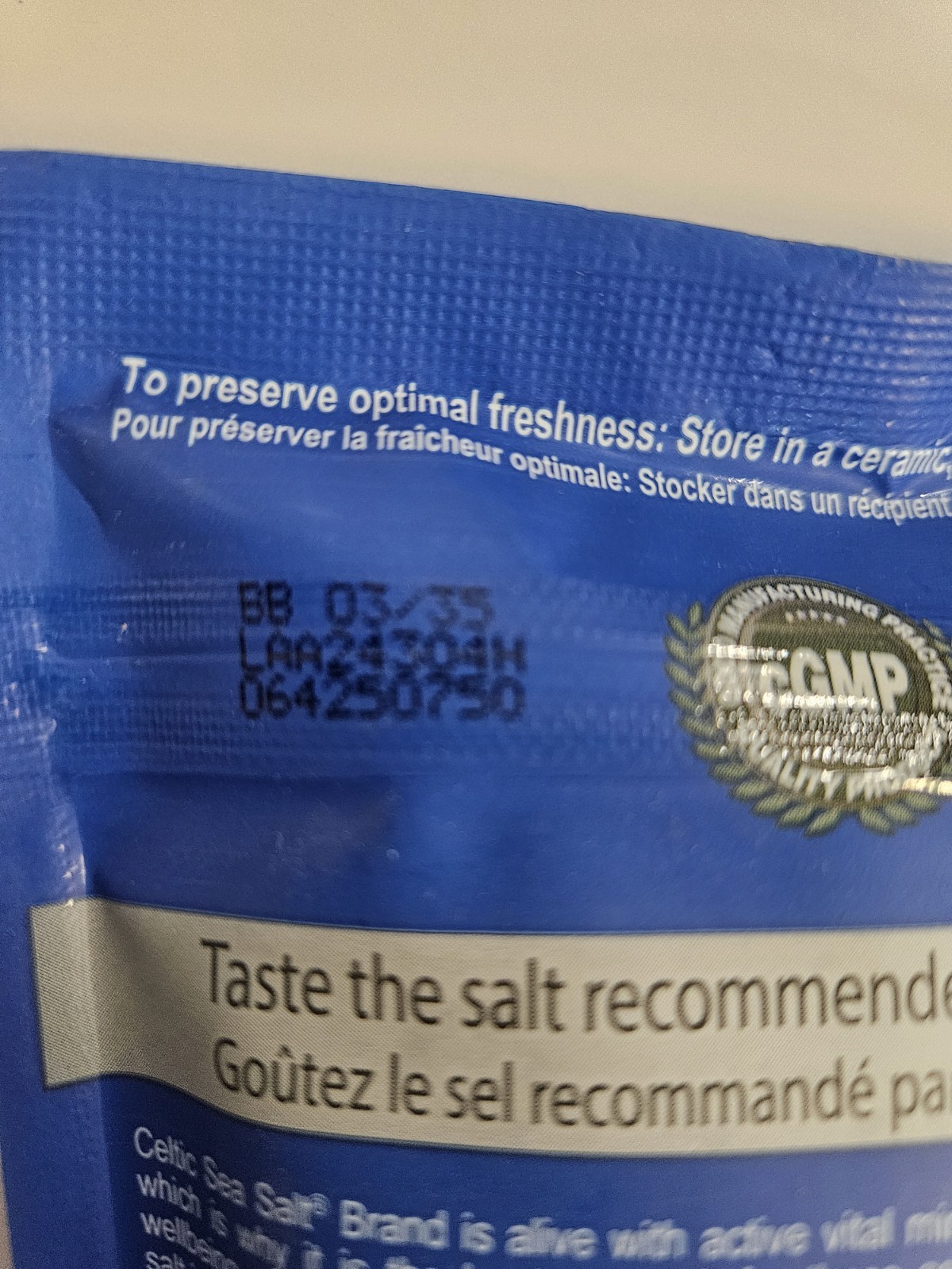 Light Grey Celtic Sea Salt 1 Pound Resealable Bag – Additive-Free