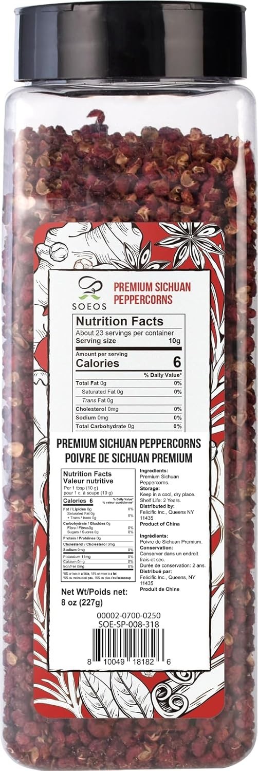 Sichuan Peppercorns 8oz Authentic Red Numbing Flavor Essential for Asian Cuisine