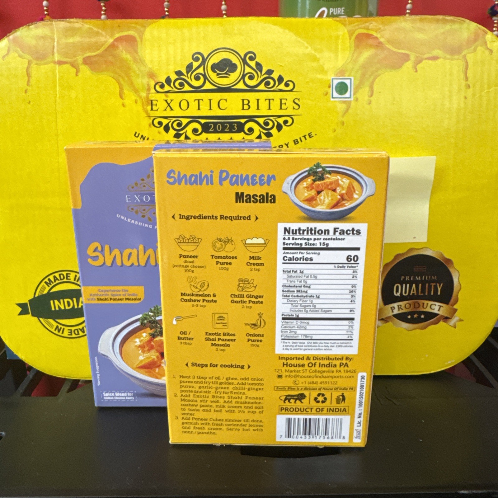 Pure Shahi Paneer Masala Powder By Exotic Bites 100gm, 1.7 Ounce | Pack Of 2