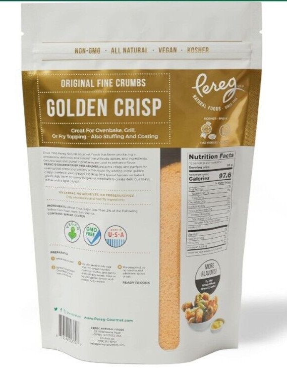 Pereg Golden Crisp Wheat Bread Crumbs (12 oz) for Coating & Stuffing …….