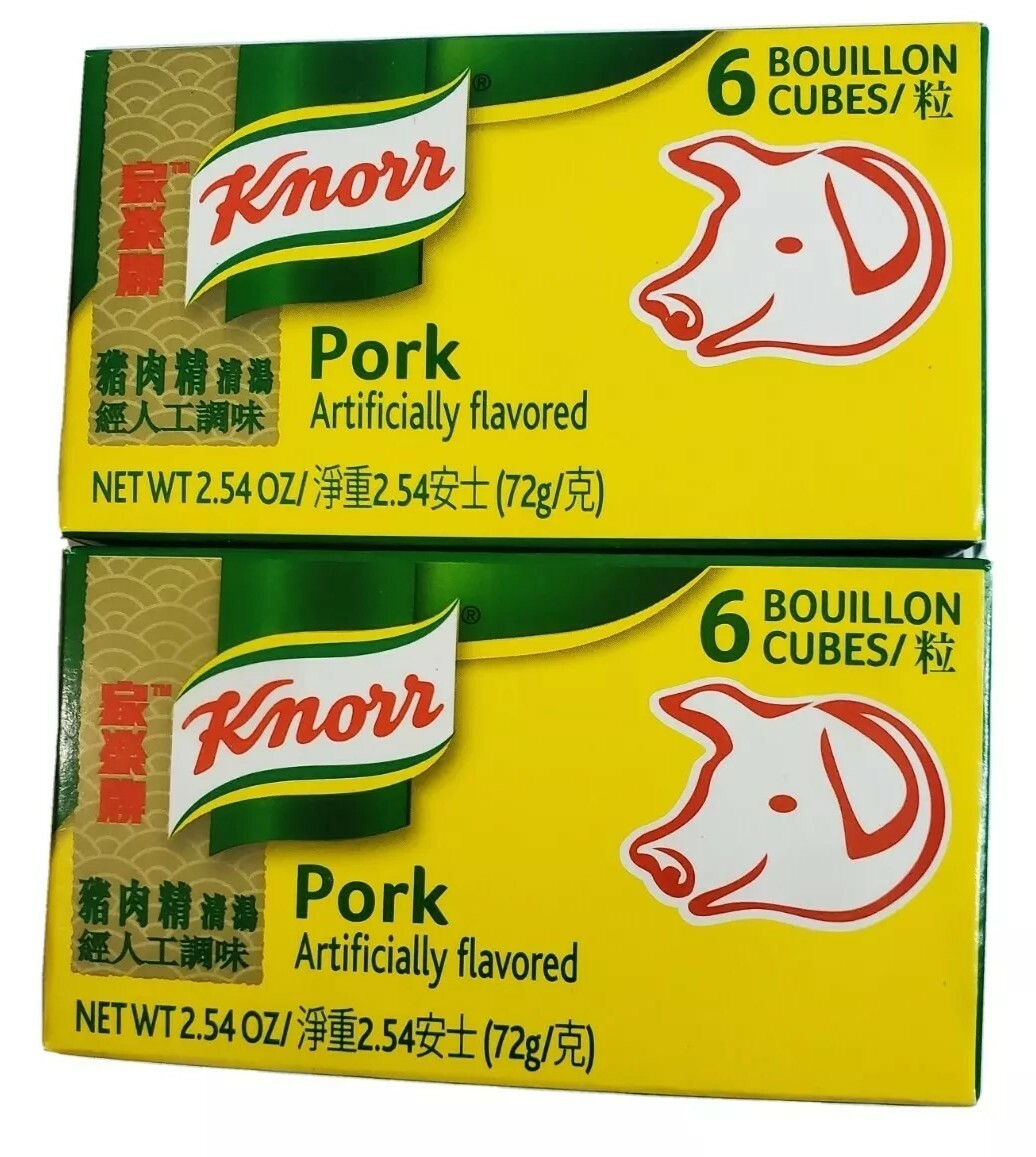 Knorr Pork flavor Bouillon 6 Cubes 2.2 oz (2 boxes)