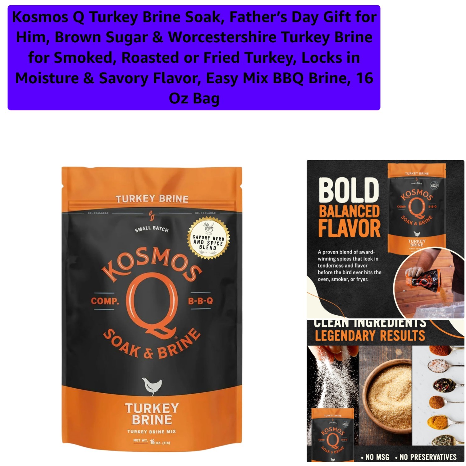 Turkey Brine Soak, Father’s Day Gift for Him, Brown Sugar & Worcestershire Tu…