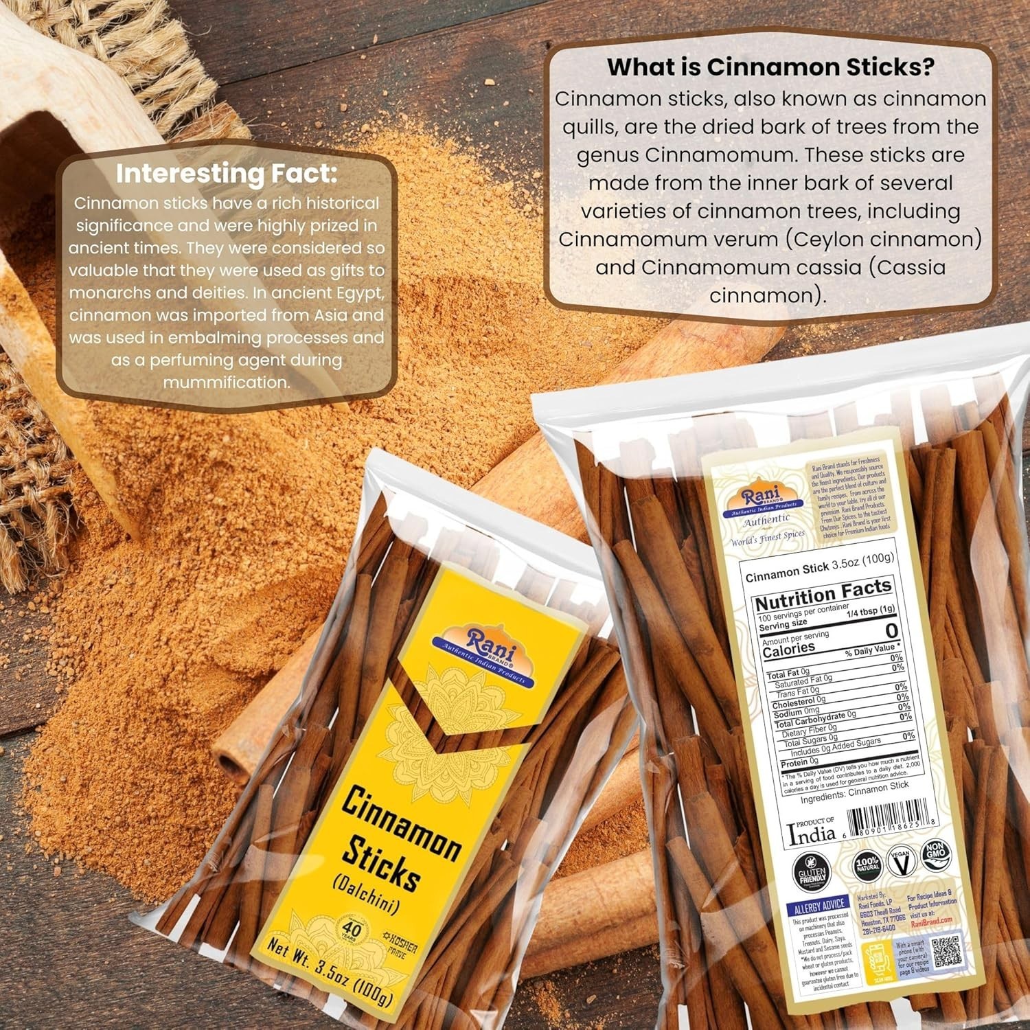 Rani Cinnamon Sticks 3.5oz (100g) – 18-22 Sticks
