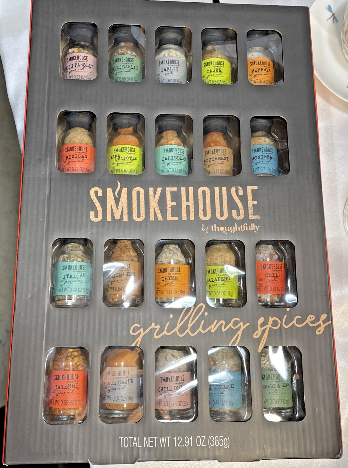 Smokehouse Grilling Spices Gift Set 20 Mini Jars Boxed Gourmet Rubs