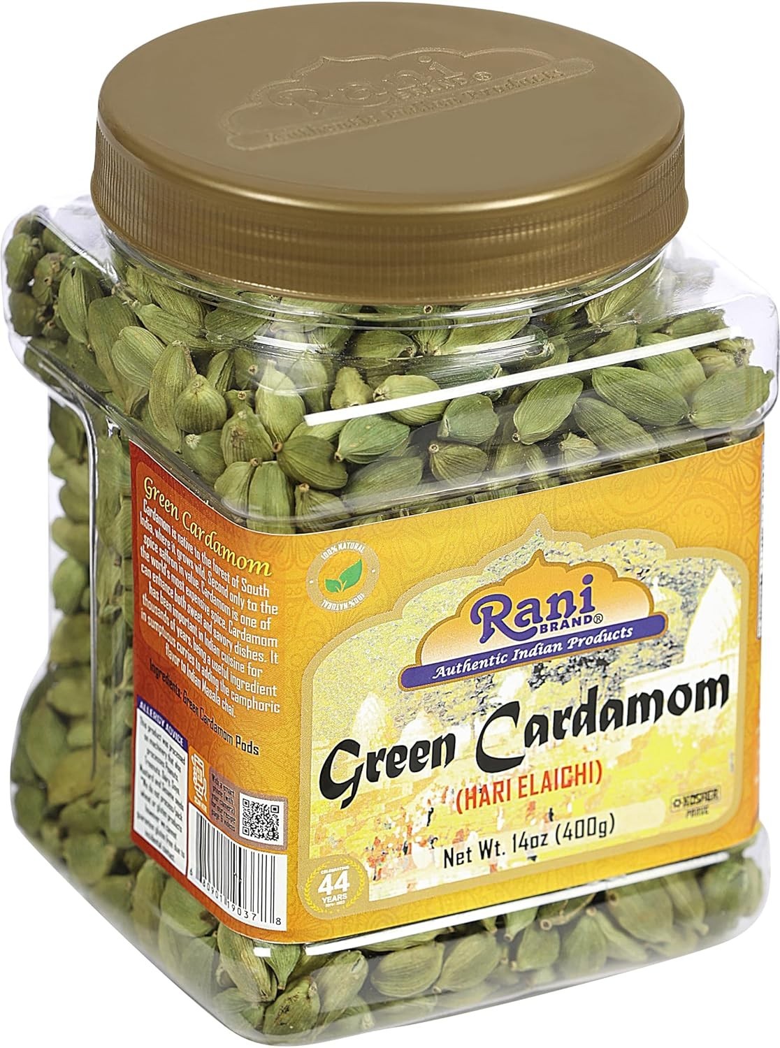 Rani Green Cardamom Pods 14oz PET Jar