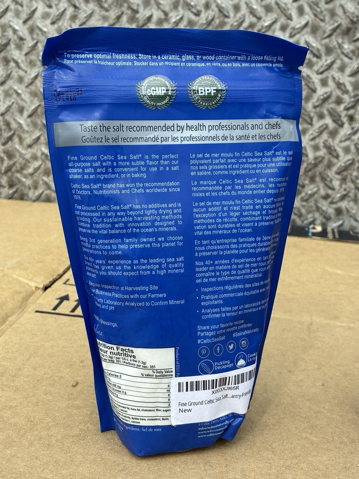 Celtic Sea Salt Fine Ground 1 lb x3 Natural Unrefined Mineral