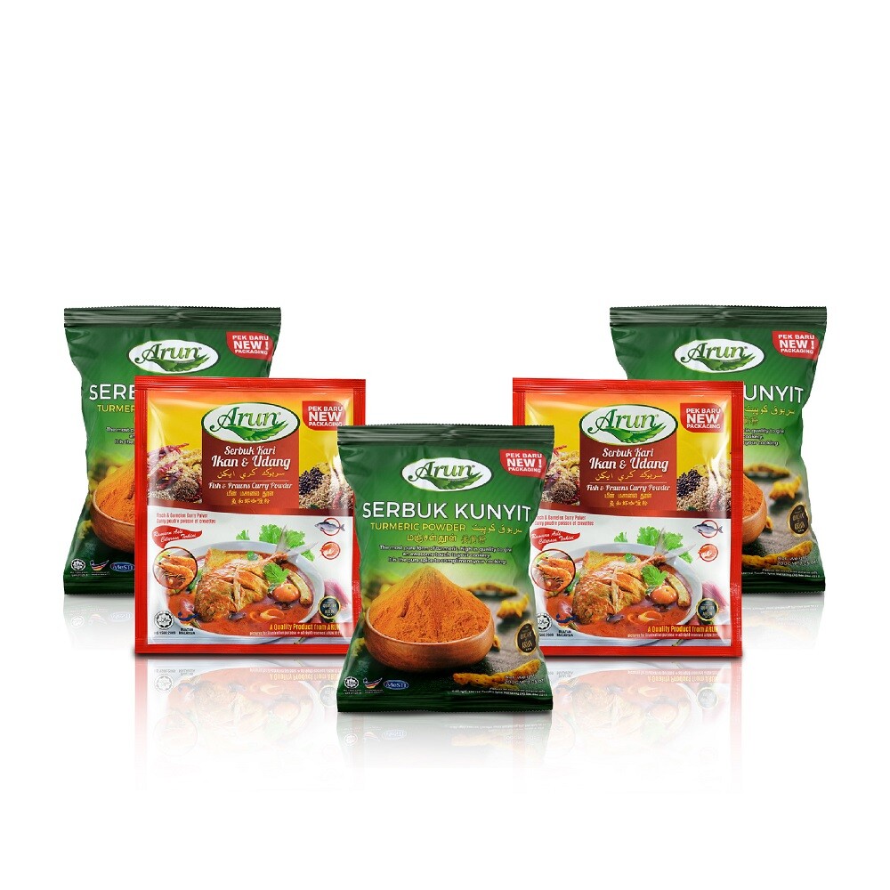 Traditional Indian Spices 7oz/pack, 3x Turmeric Powder +2x Fish Curry Powder