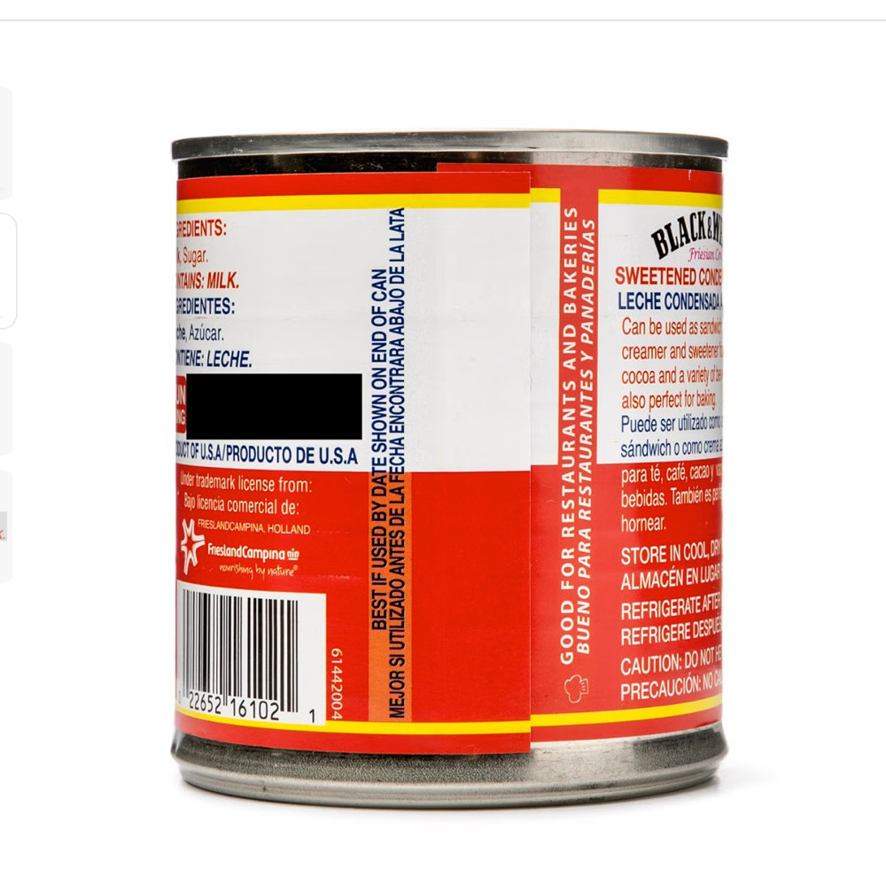 Black & White Sweetened Condensed Milk 14 oz (pack of 6)