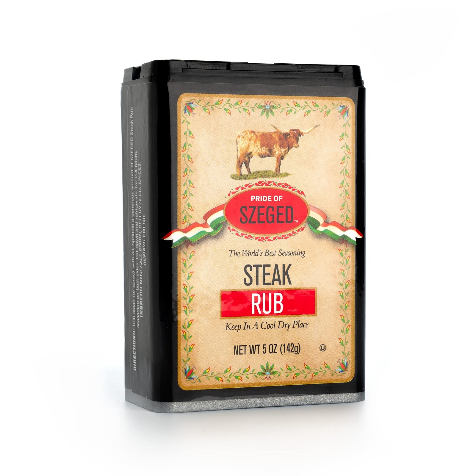 Steak Rub Seasoning Spice Mix, Shaker and Pour Top for Steaks Burgers and Bee…