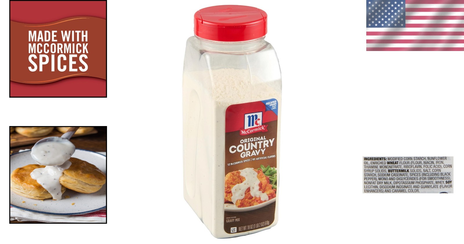 Rich & Creamy Country Gravy Mix, 18 oz – Just Add Water for Southern Goodness
