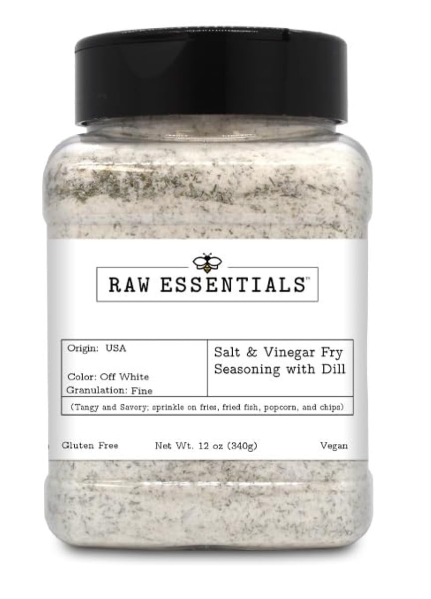 Raw Essentials Salt and Vinegar with Dill Gourmet Fries Seasoning – Tangy Dill P