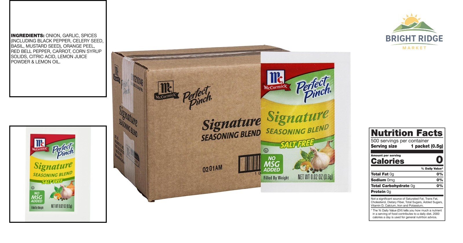 Salt-Free Signature Seasoning Packets, 500 Count for Healthy Cooking