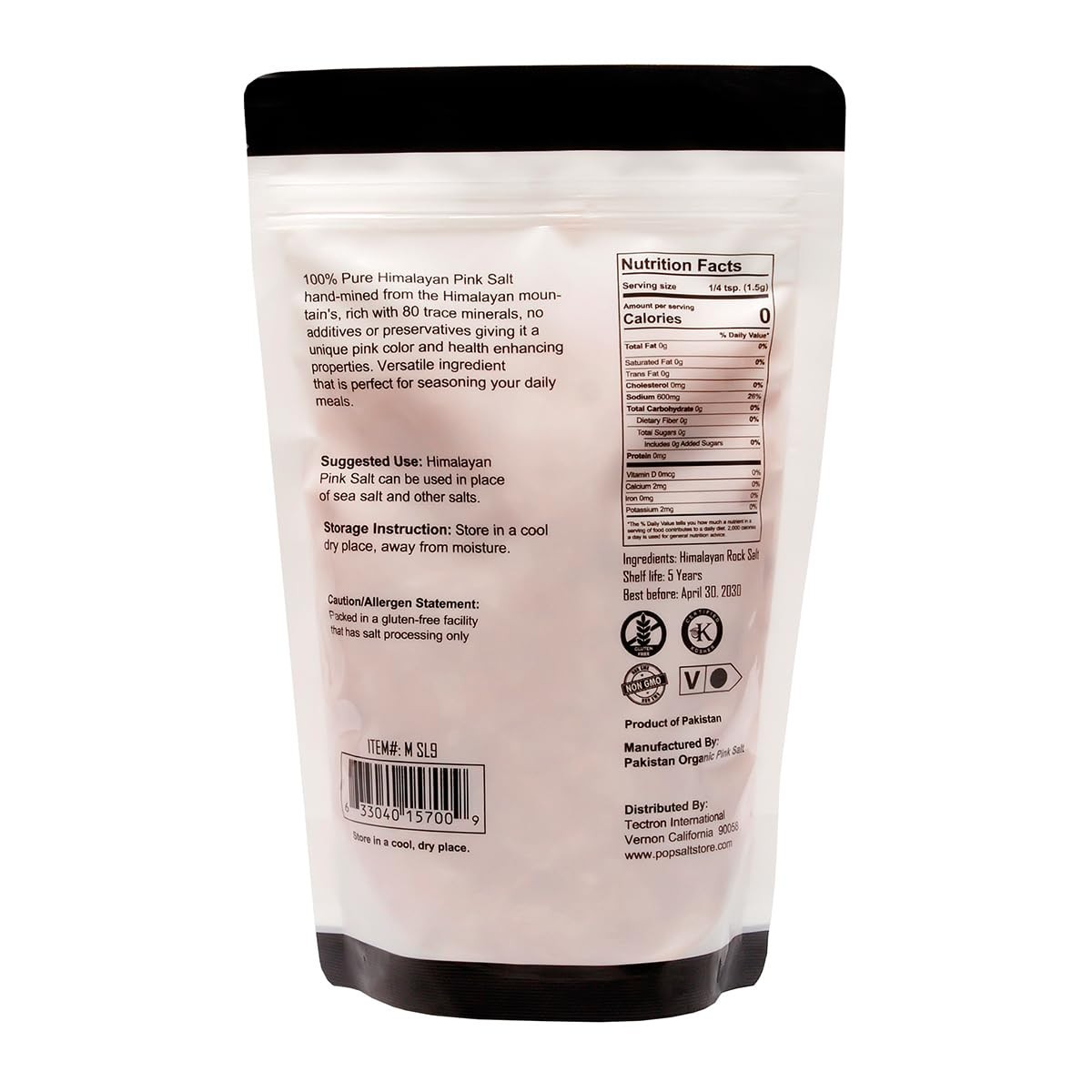 Popsalts Himalayan Pink Salt-Coarse (2 Pack) 1 Pound Coarse Pink Salt
