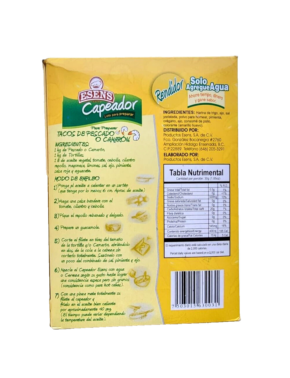 2-Pk ESENS Capeador Tacos Pescado/Camaron “Baja Style Tacos” Batter Mix 350gr.