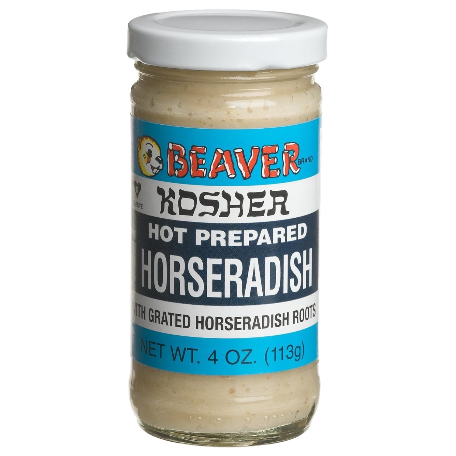 White Horseradish 4 oz Paste Glass Bottle with Kosher Gluten Free Quality