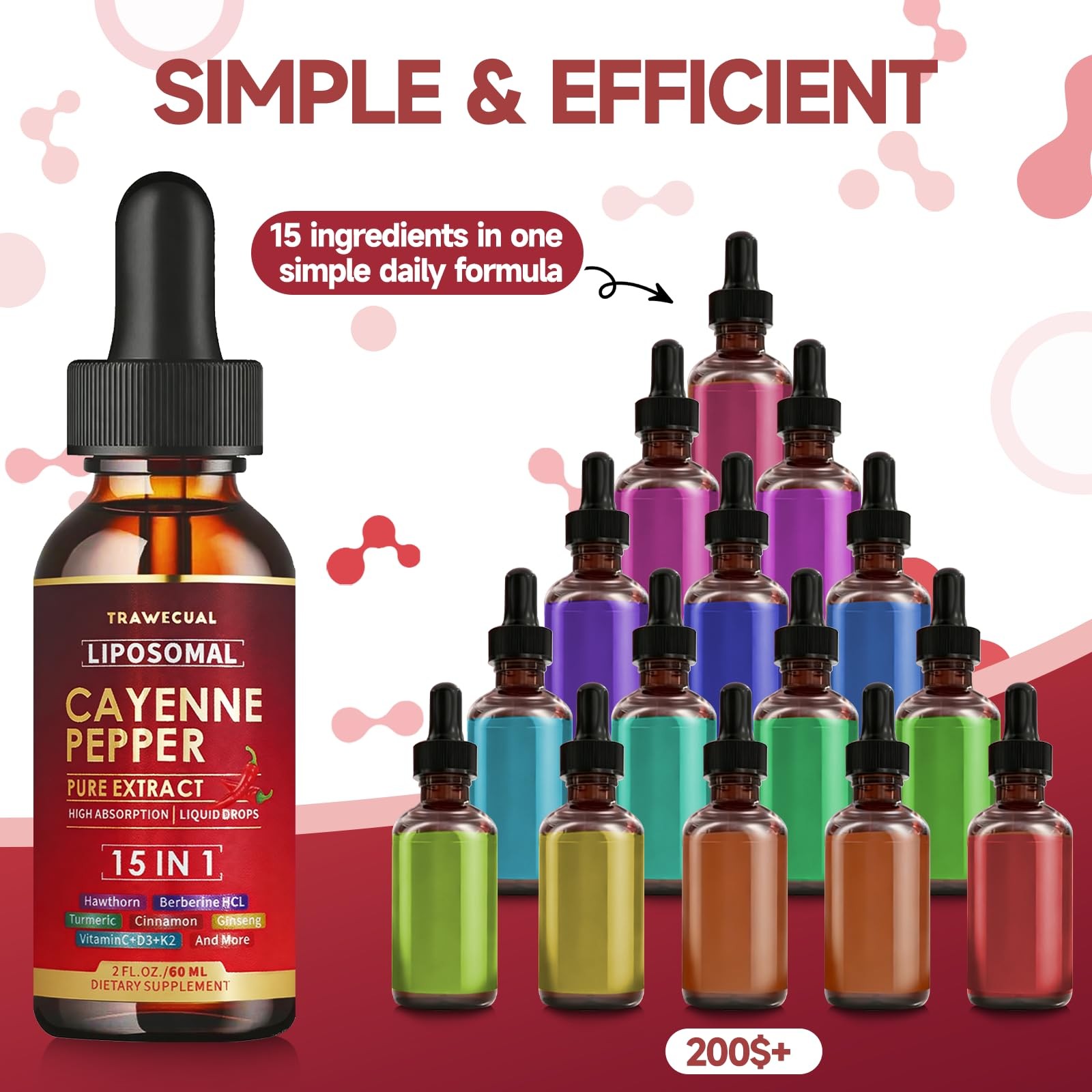 2 Pack Liposomal Cayenne Pepper Drops | 120ml Total, with 2 Fl Oz (Pack of 2)