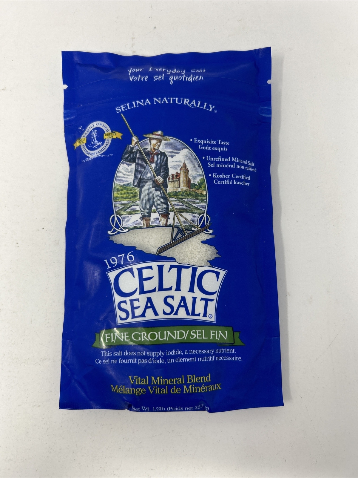 Celtic Sea Salt Fine ground 8oz (1/2 lb) Resealable Bag NEW!