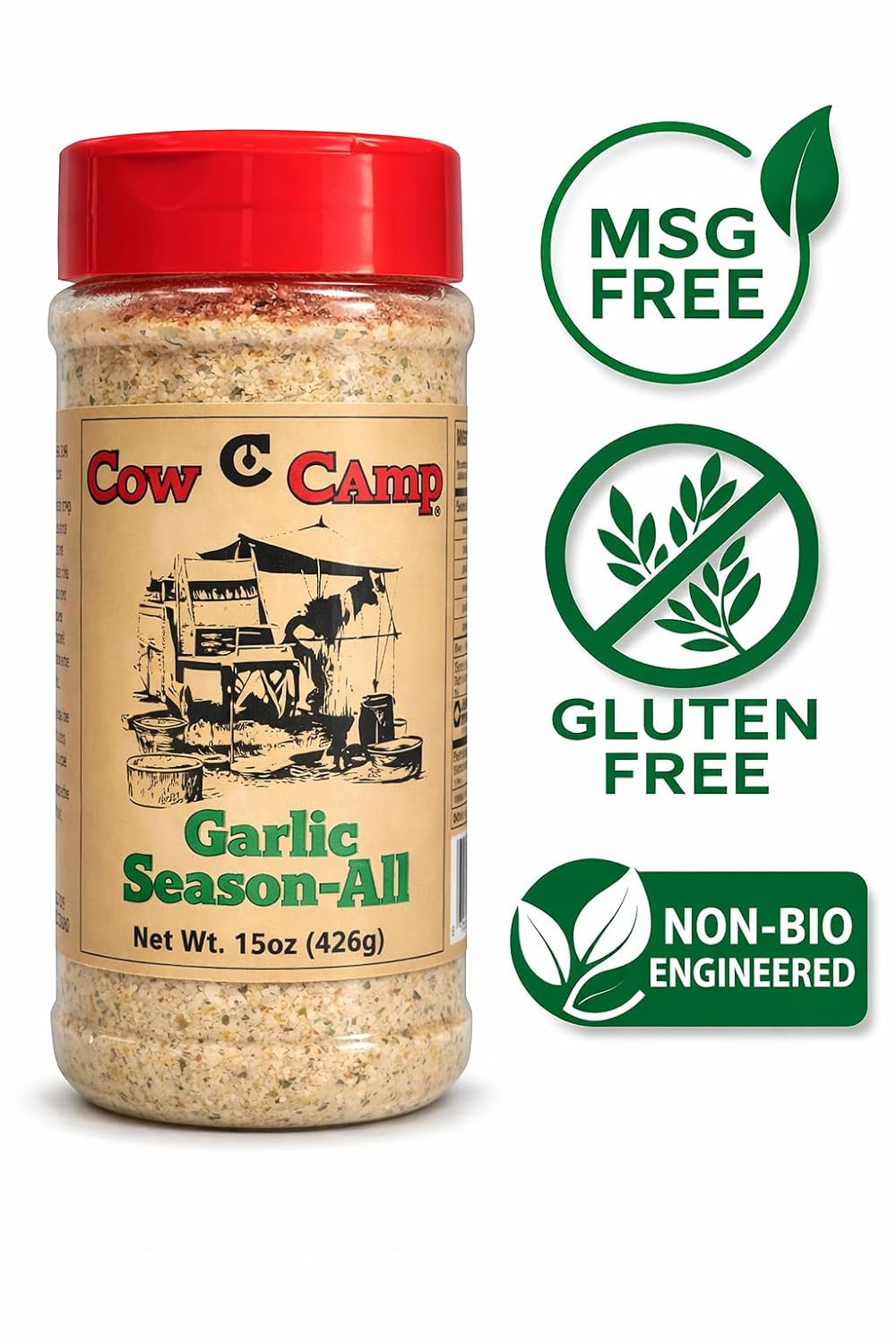 Cow Camp Garlic Season-All Net Wt. 15oz (426g) | 05/2027