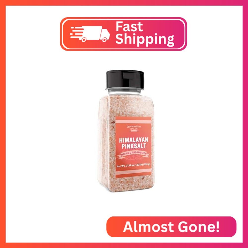 Unpretentious Himalayan Pink Salt, 2 Cups, Pure Ground Salt Medium & Fine Grain