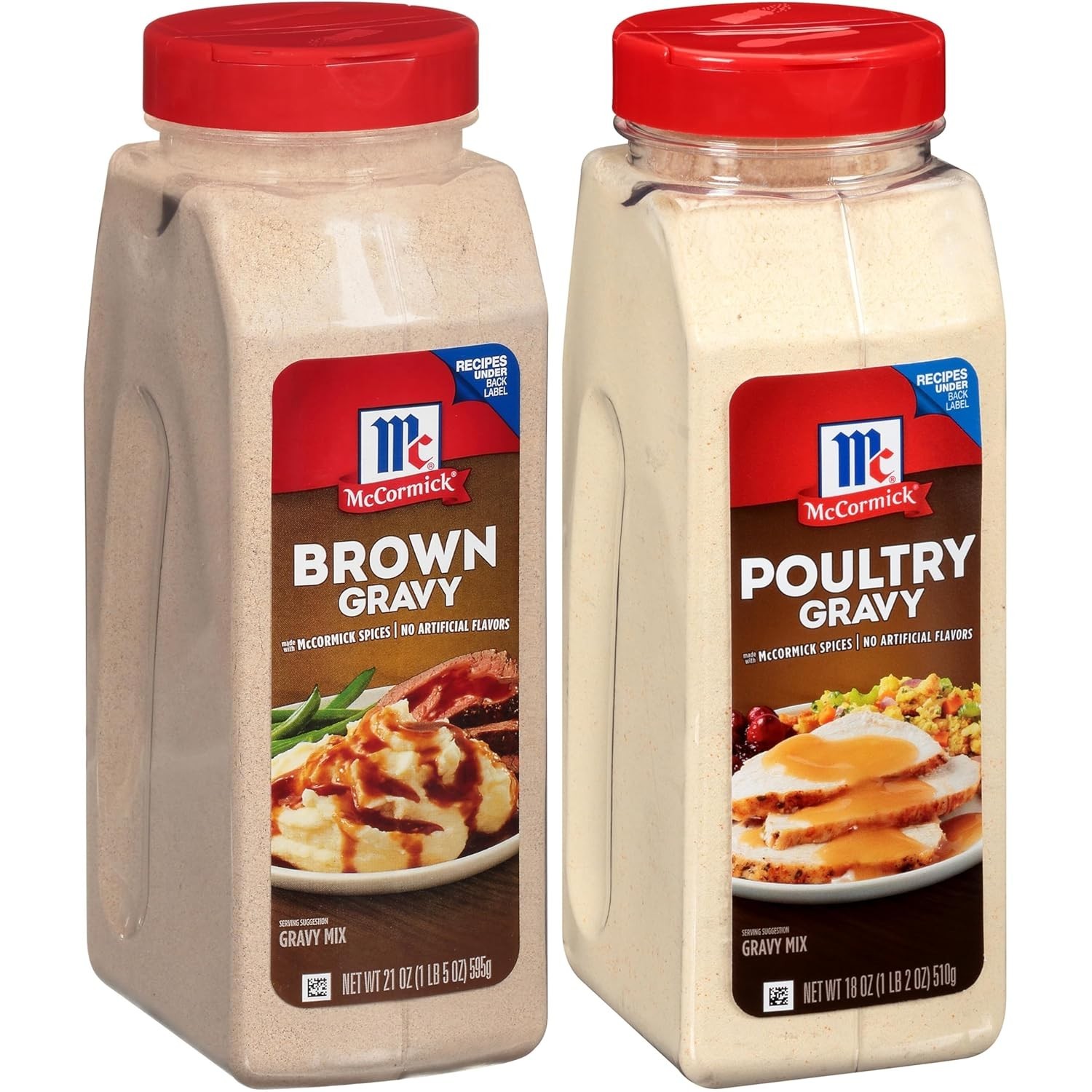 McCormick Brown and Poultry Gravy Mix Bundle, 39 oz ( Pack of 2)