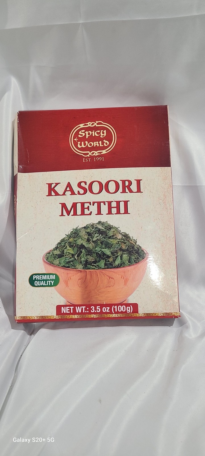 Spicy World Dried Fenugreek Leaves (Kasoori Methi) 3.5oz Box (100g) All BB 6/25