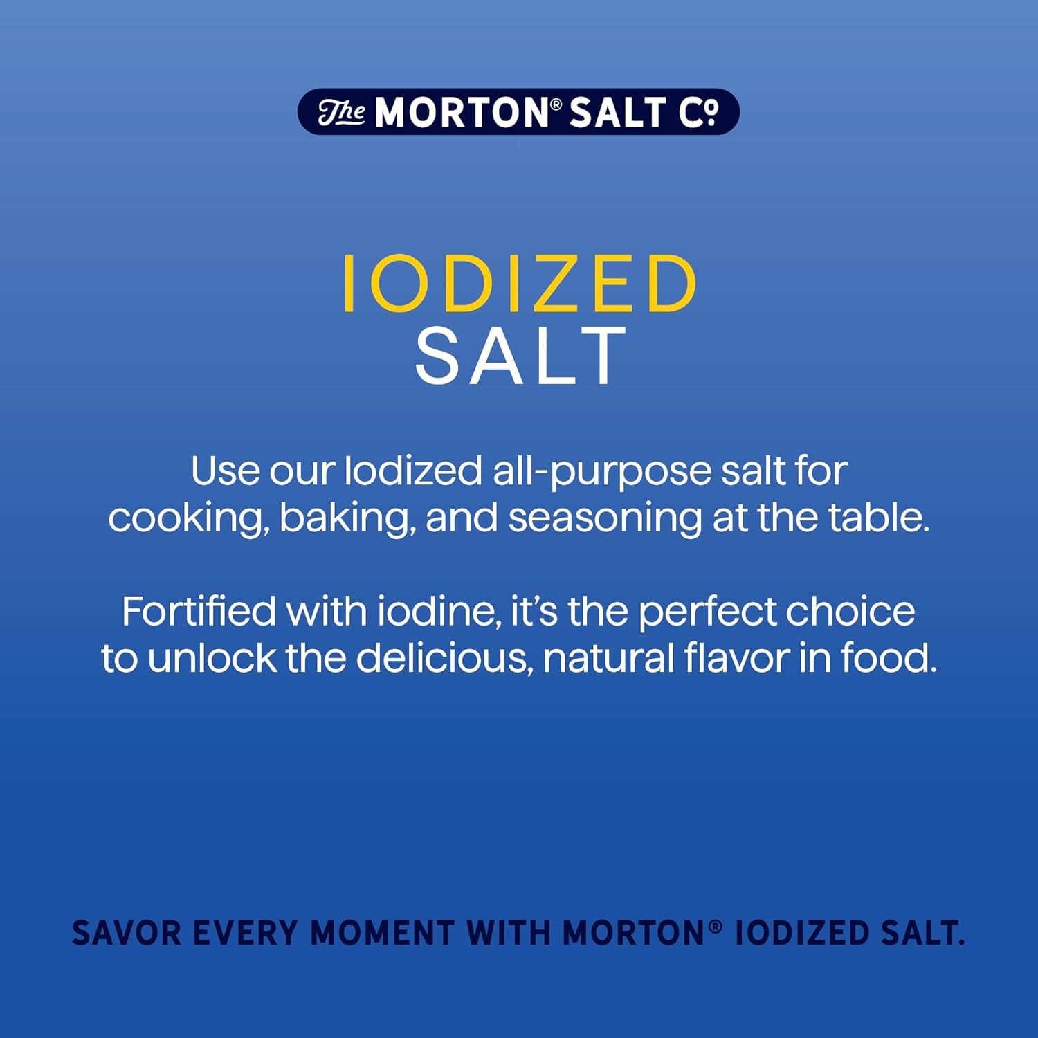Morton Iodized Salt, All-Purpose, (26 oz), 2-Pack – All-Purpose, Perfect for Coo