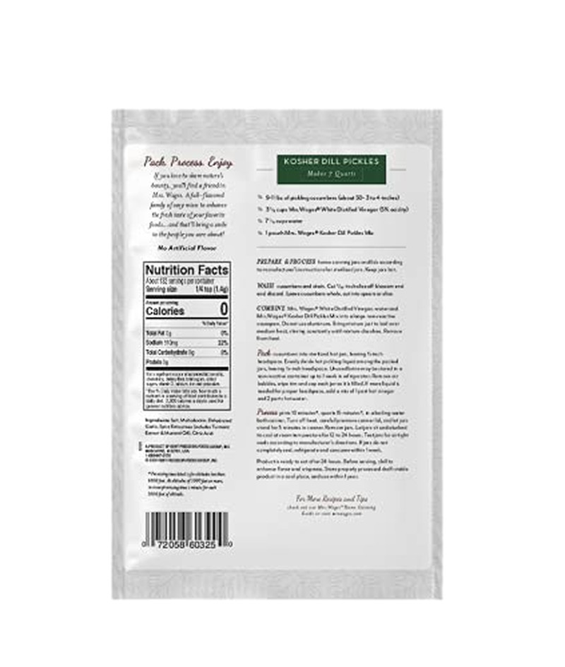 Kosher Dill Pickles Quick Process Mix, Quick and Easy, Simple-To-Use, Traditiona